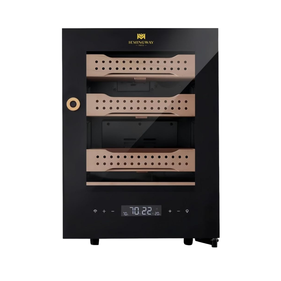 Hemingway electric cigar humidor cabinet with digital display and cedar drawers UAE