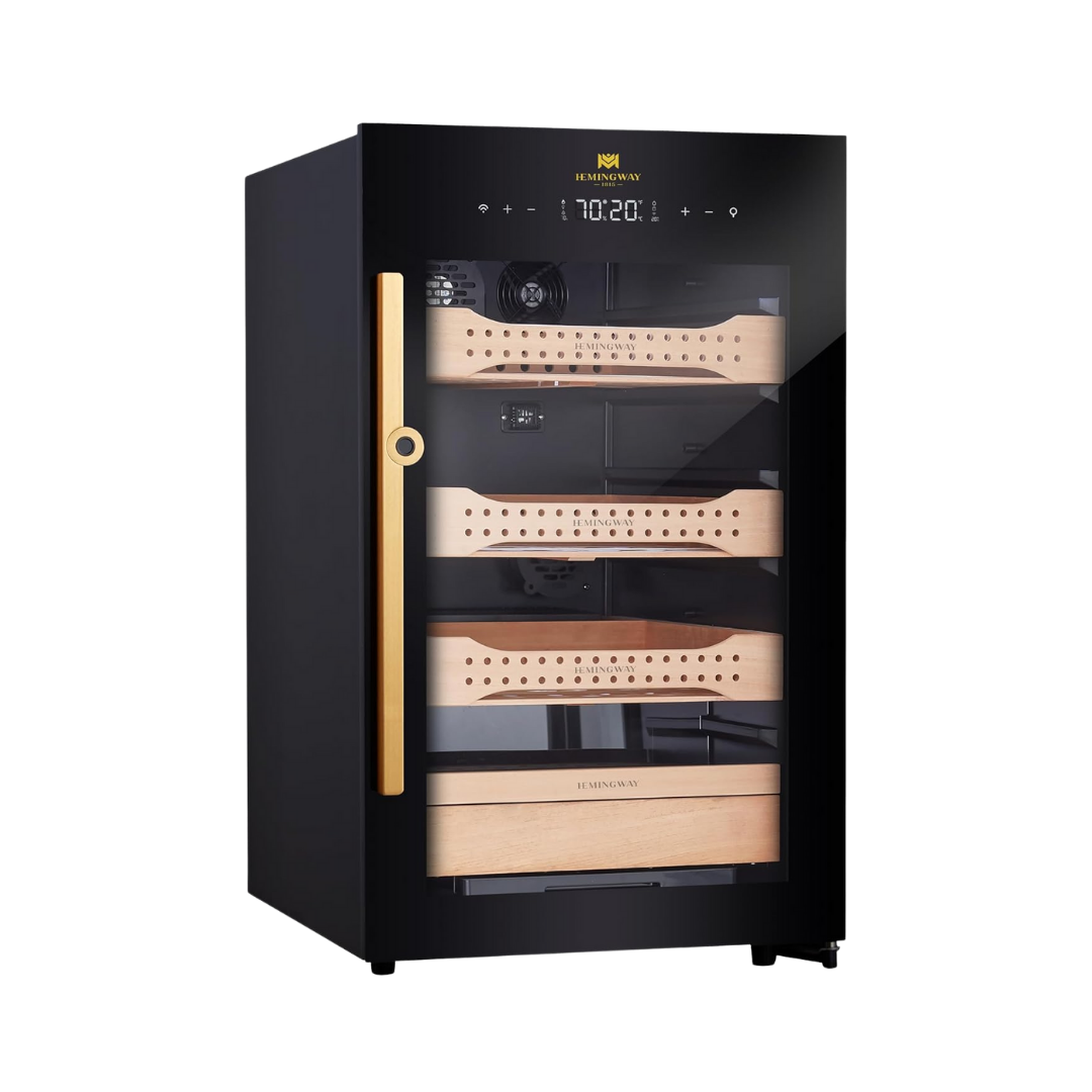 Hemingway electric cigar humidor cabinet with Spanish cedar drawers UAE