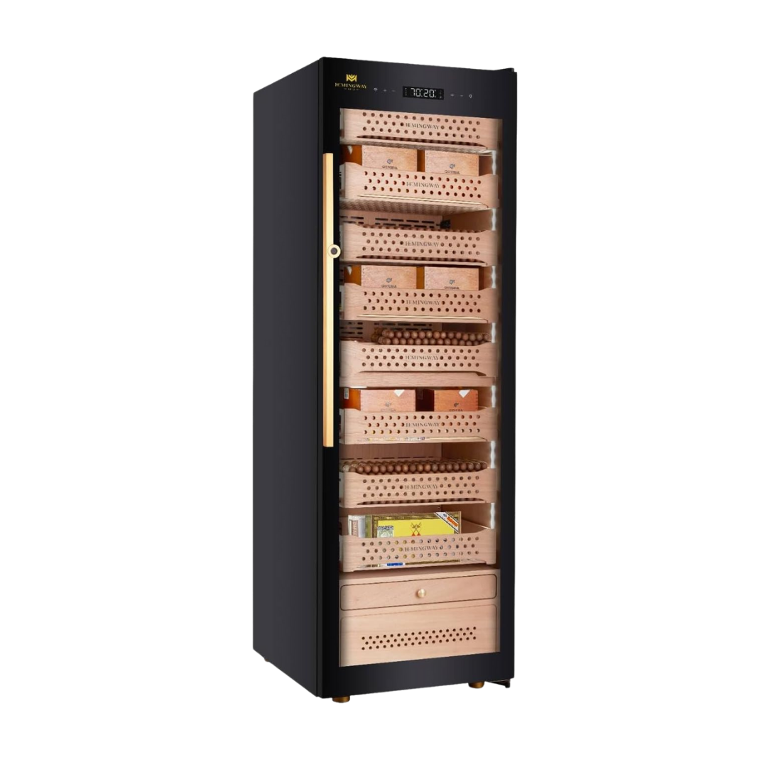 Electric cigar humidor B6 Spanish cedar interior shelves