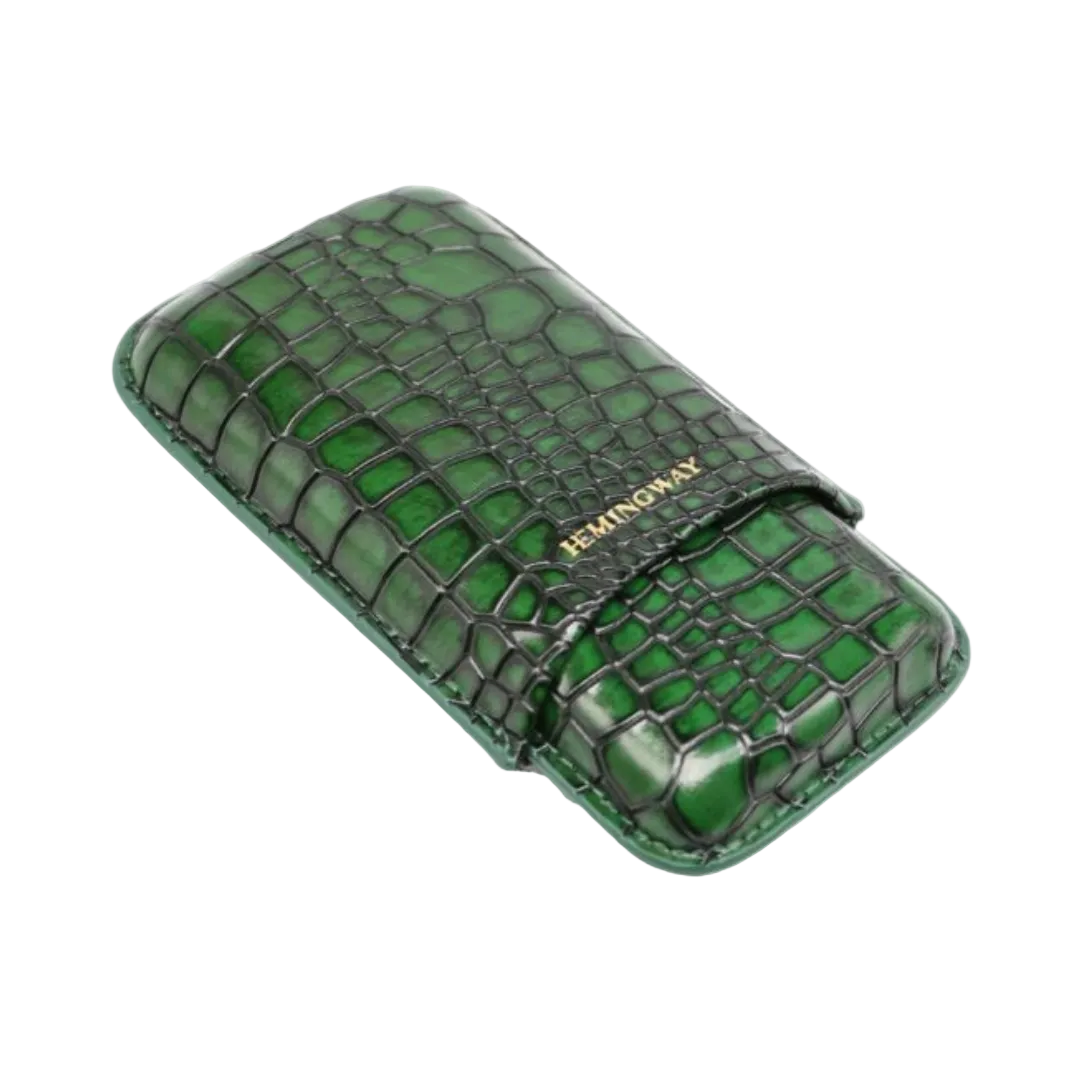 Portable Leather Cigar Case – Green Edition