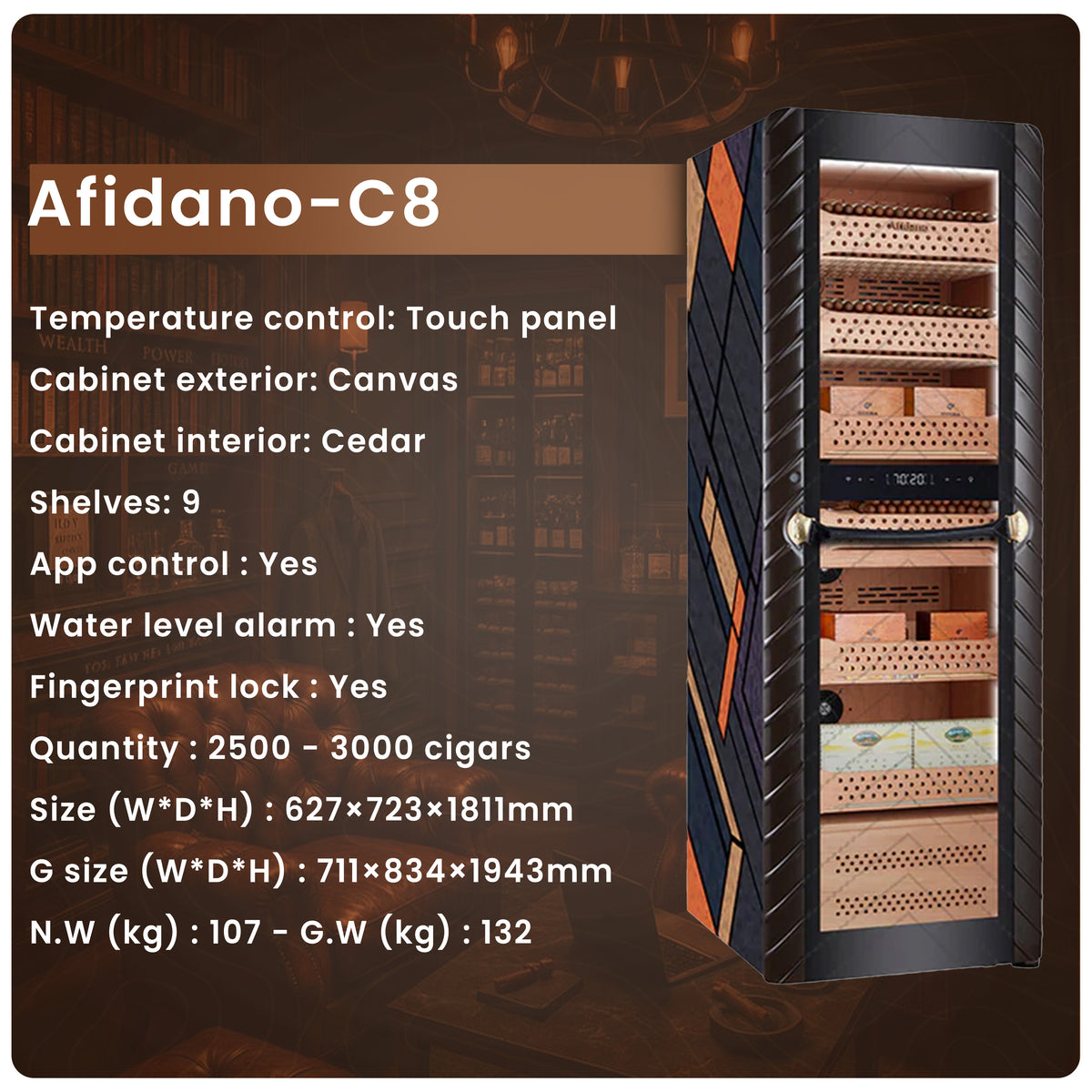 Afidano Electric Cigar Humidor C8 5th Photo
