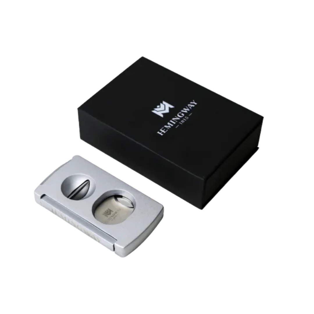 Cigar Cutter V-Cut and Round Cut - Silver