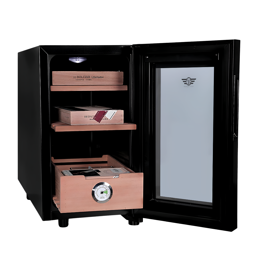 Hemingway electric humidor cabinet with Spanish cedar shelves