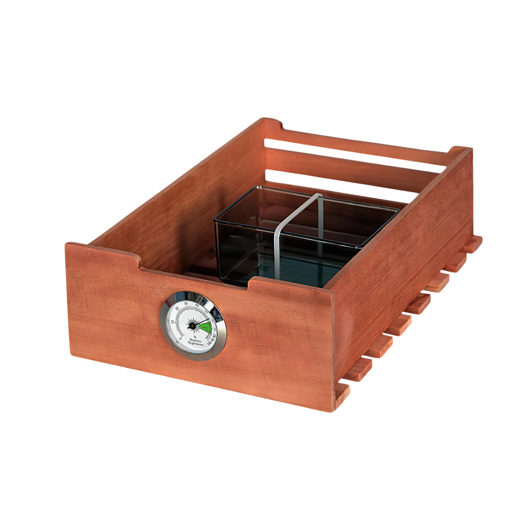 Compact electric humidor cabinet with LED lighting