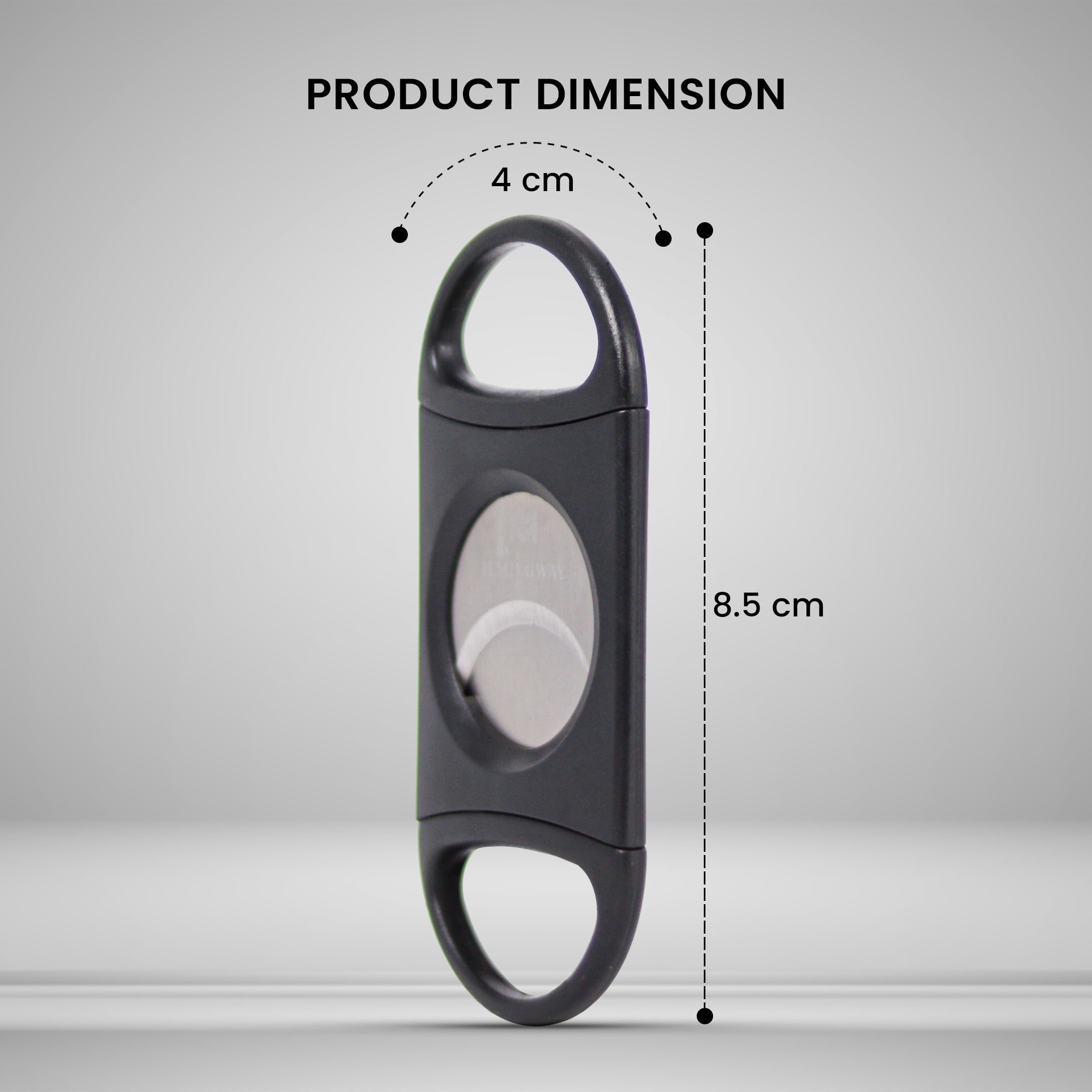 Hemingway Double Blade Cigar Cutter Black dimensions 8.5 by 4 cm