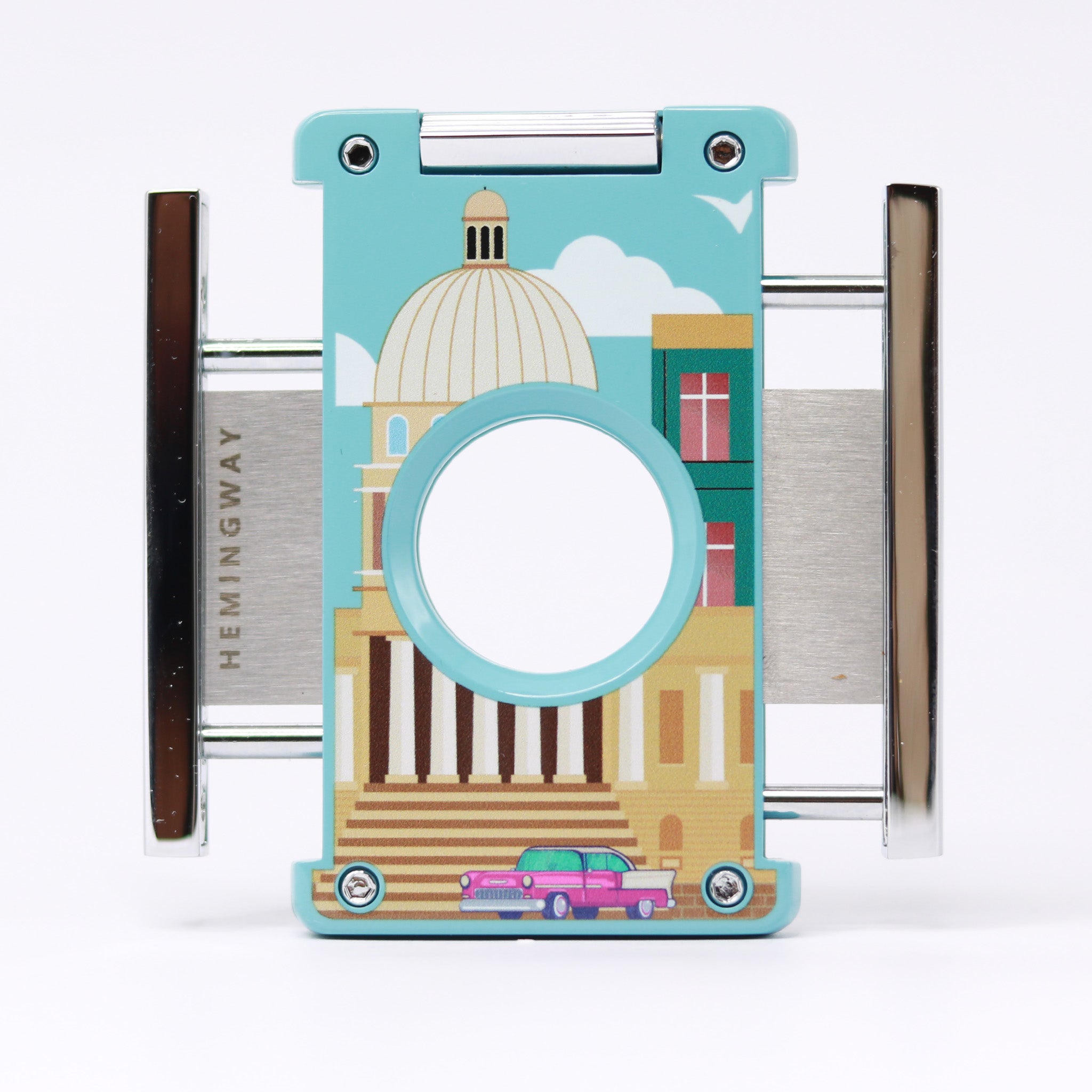 Hemingway Cigar Cutter open view with white background