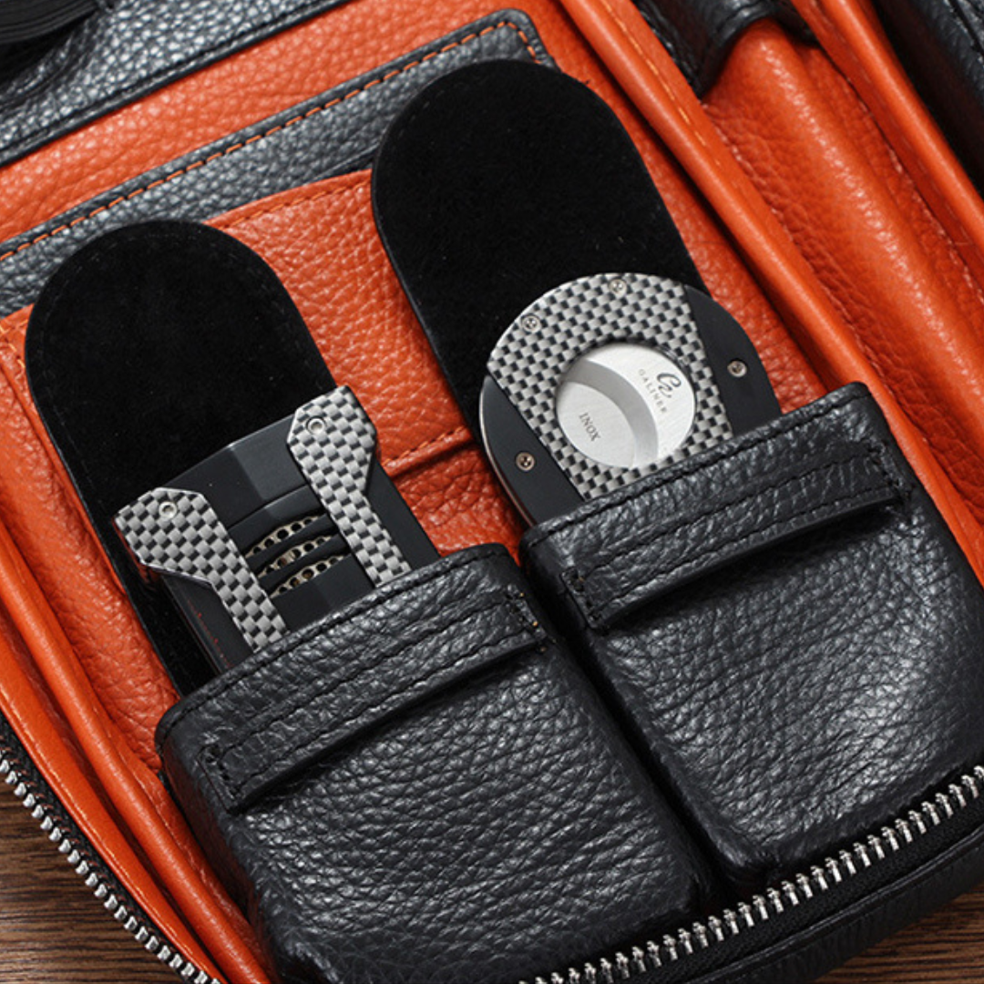 Black cigar travel case for business trips travel and everyday carry