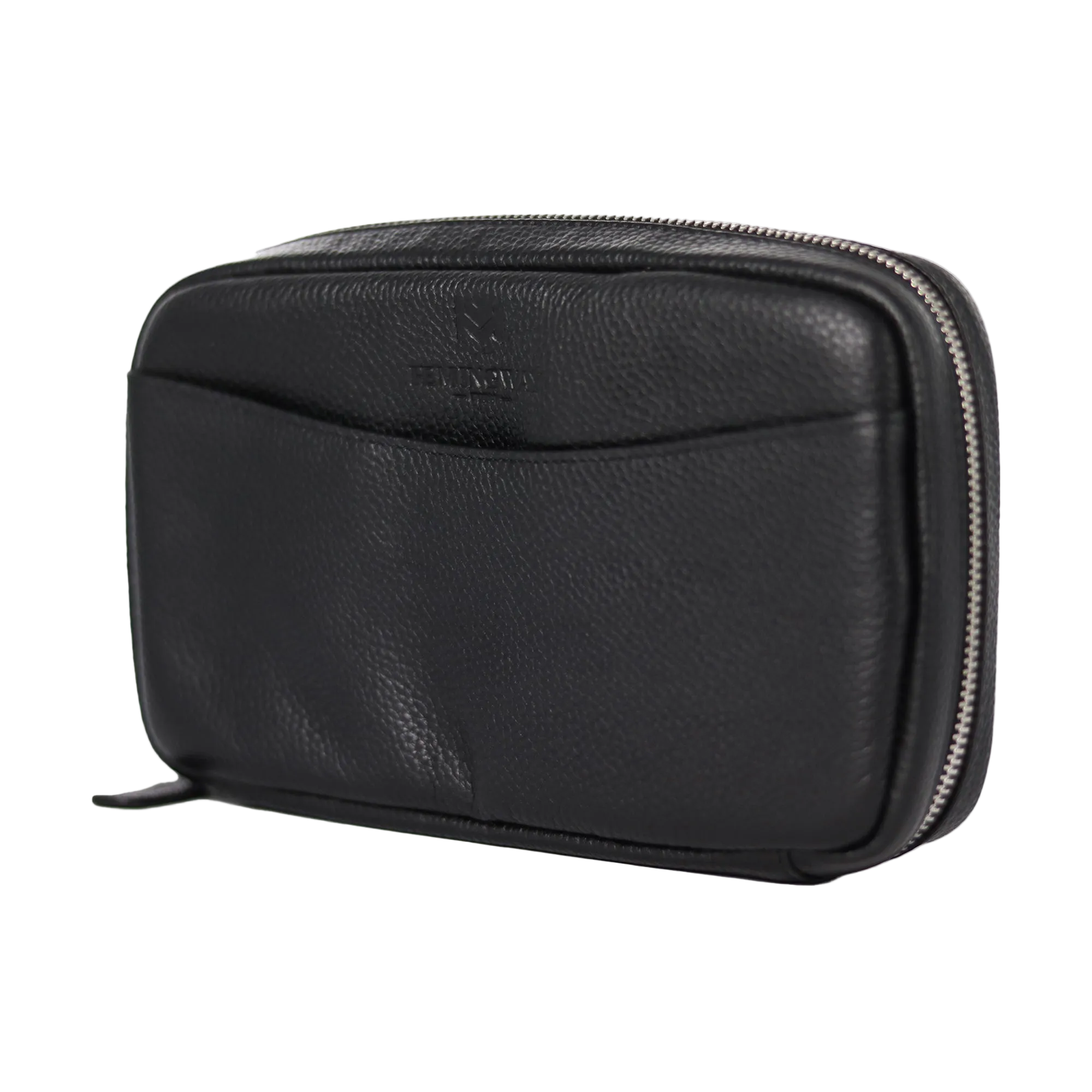 Hemingway black leather cigar travel case with hard shell protection