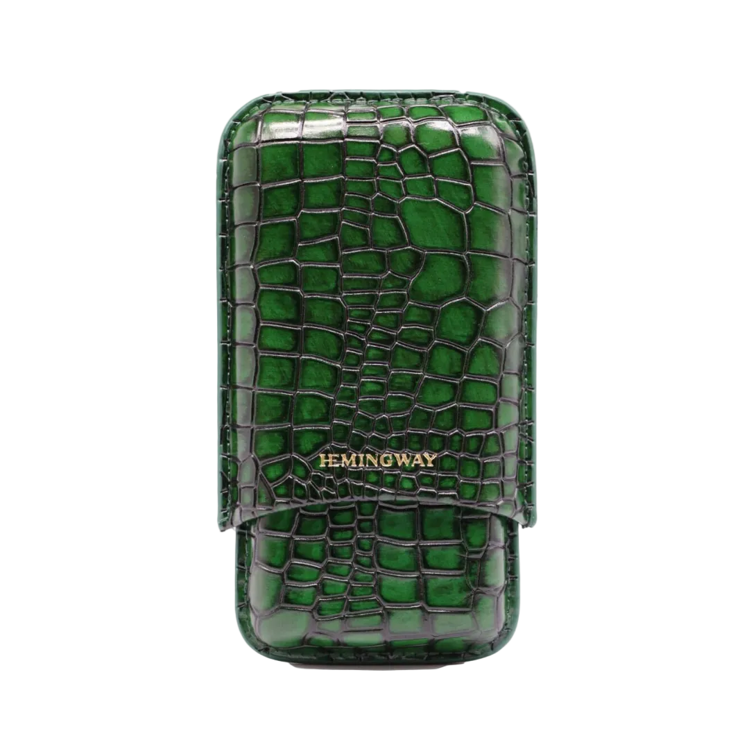 Portable Leather Cigar Case – Green Edition