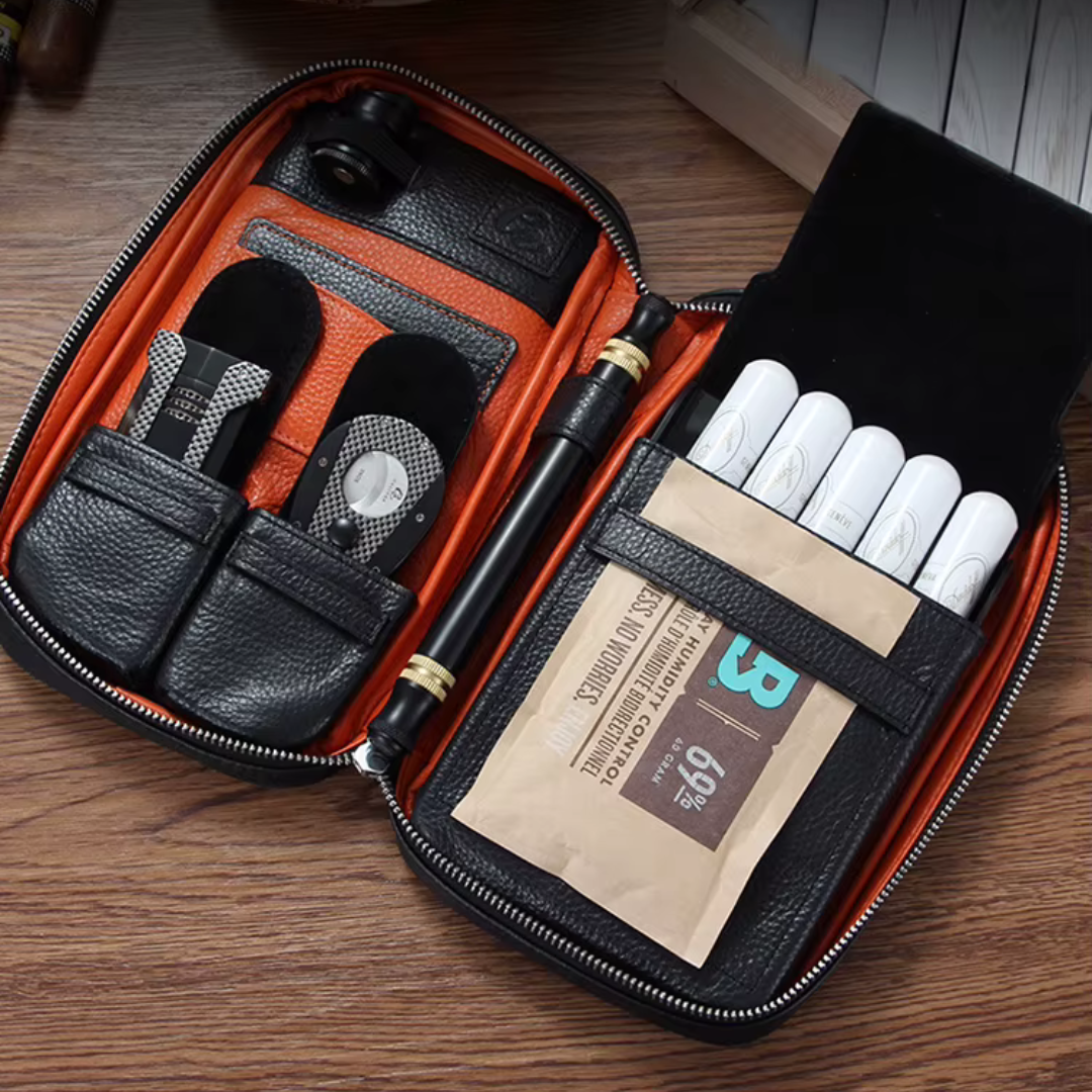Hemingway cigar travel case set for keeping accessories protected and organized