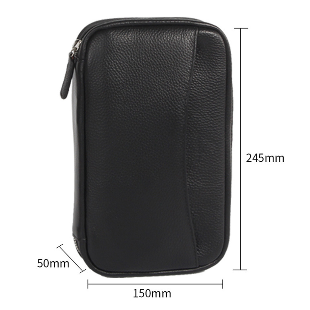 Elegant black leather cigar travel storage case for collectors and gifting