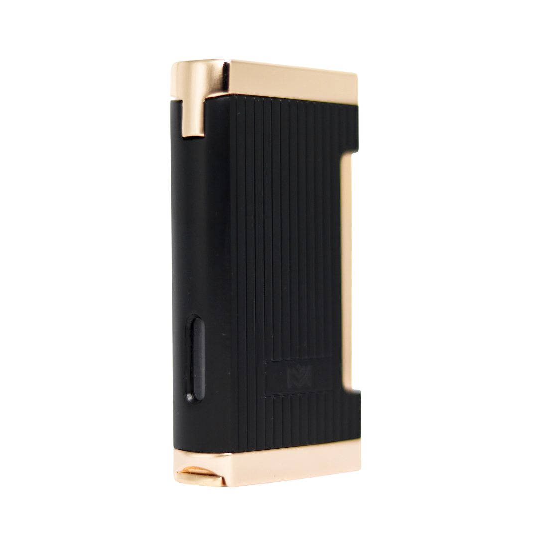 Hemingway black and gold lighter close-up
