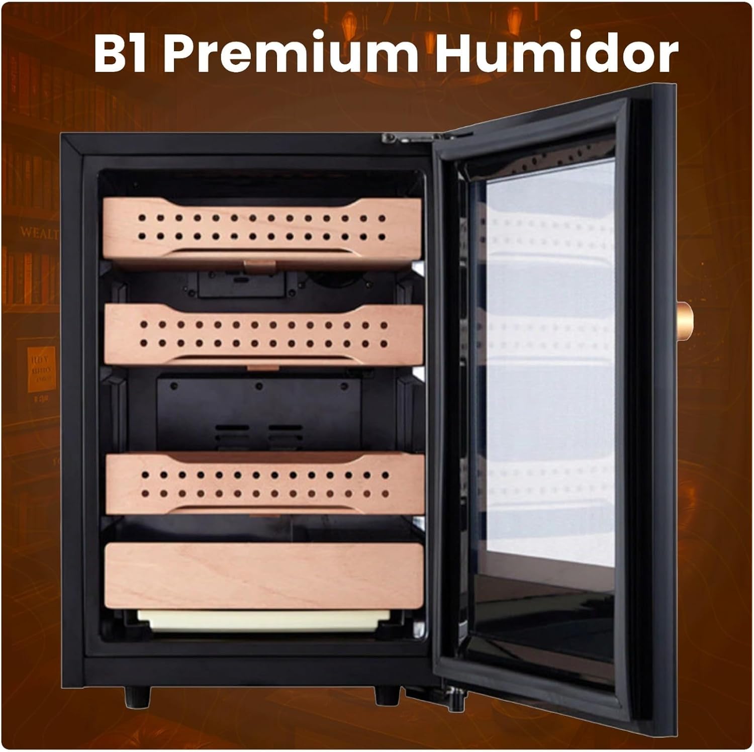 Hemingway B1 electric cigar humidor with Spanish cedar drawers UAE