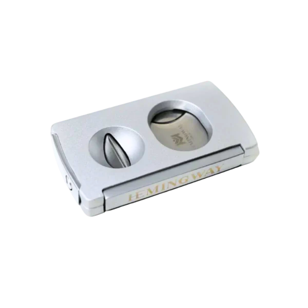 Cigar Cutter V-Cut and Round Cut - Silver