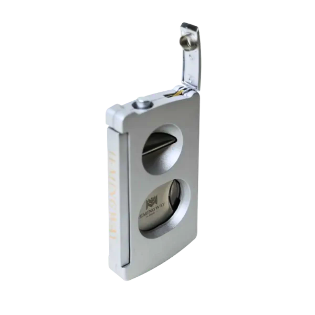 Cigar Cutter V-Cut and Round Cut - Silver
