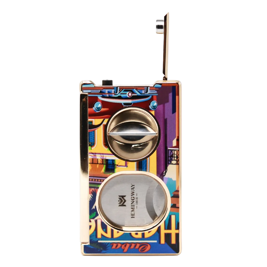 Hemingway Cigar Cutter Cuba Havana Design Open top