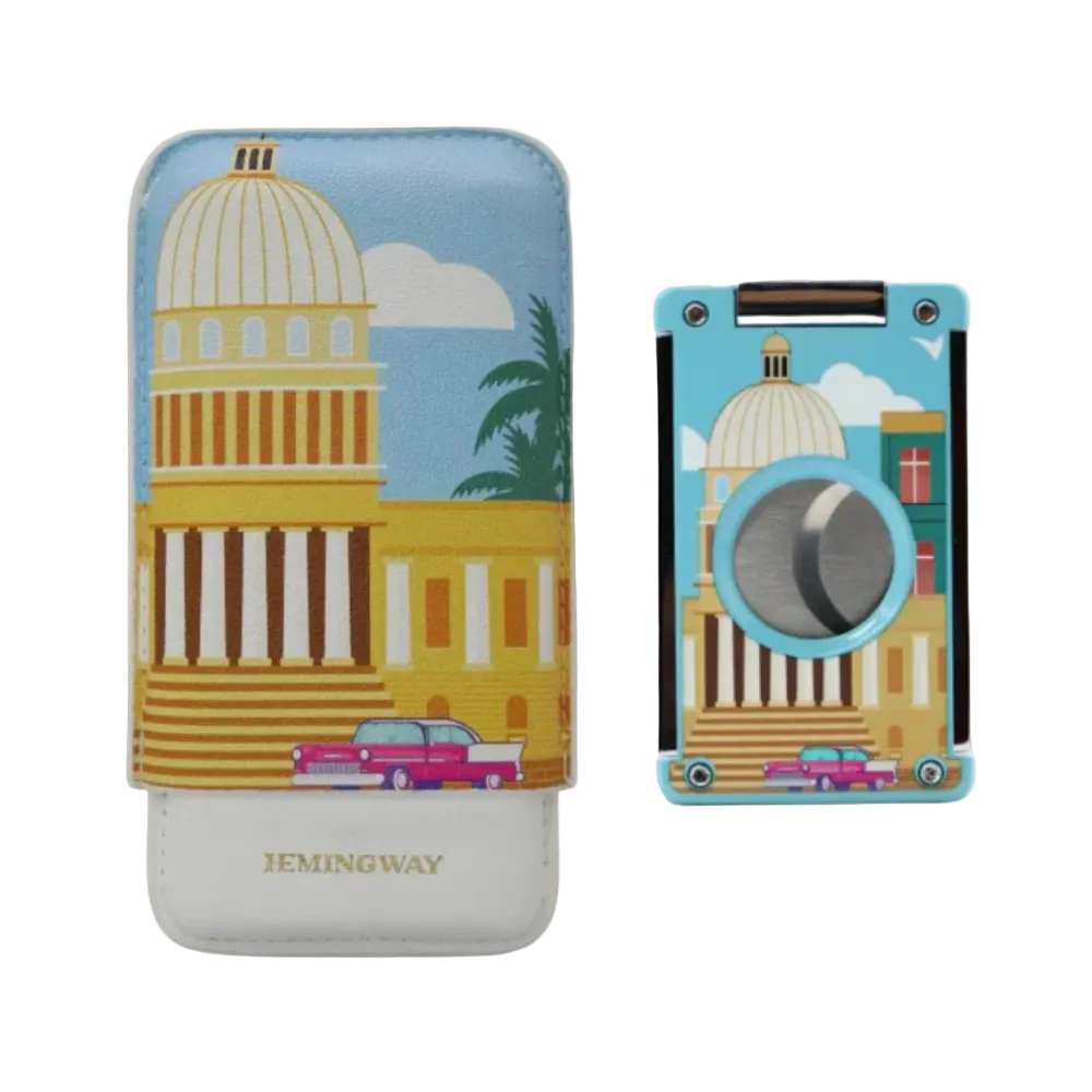 Phone case with architectural design and 'Jemingway' branding on a white background