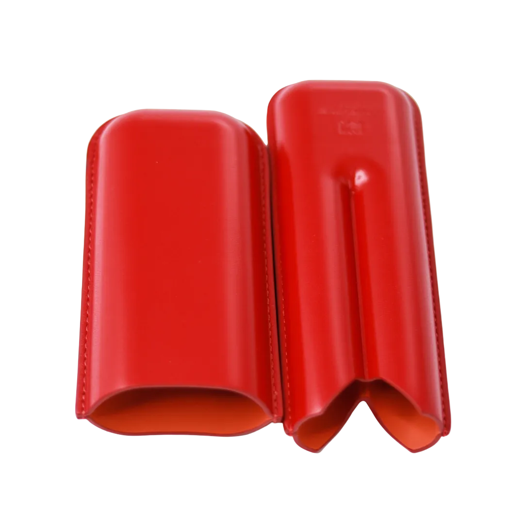 Hemingway Red leather Cigar Case on a white background
