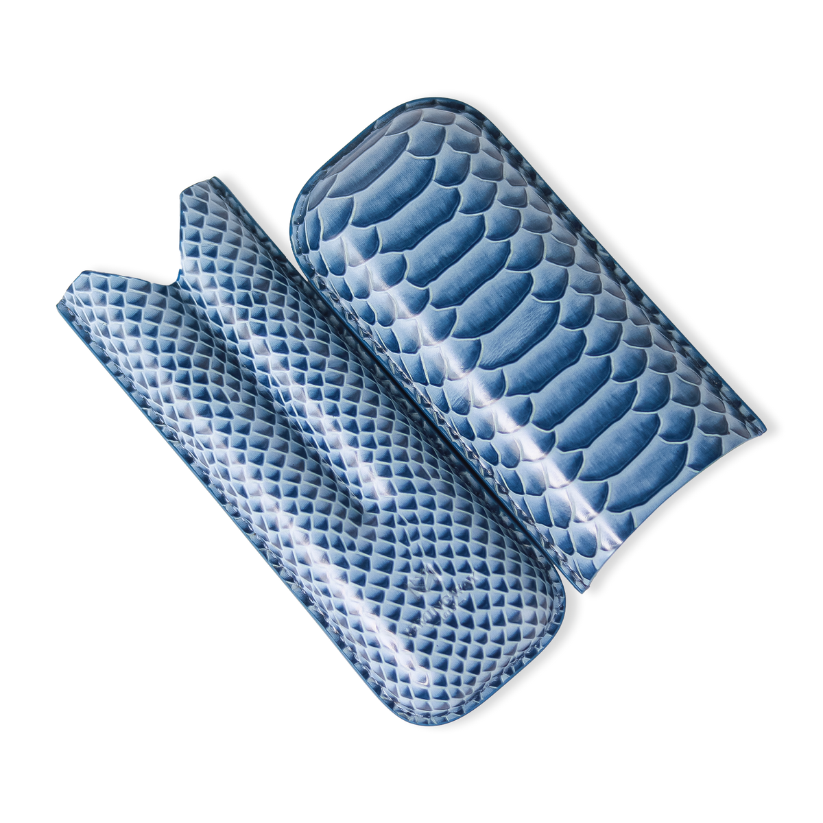 Snake Print Leather Cigar Case – Blue Edition