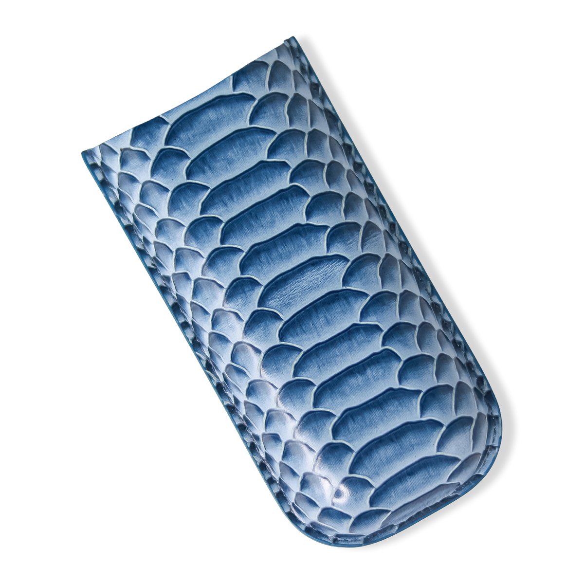 Snake Print Leather Cigar Case – Blue Edition