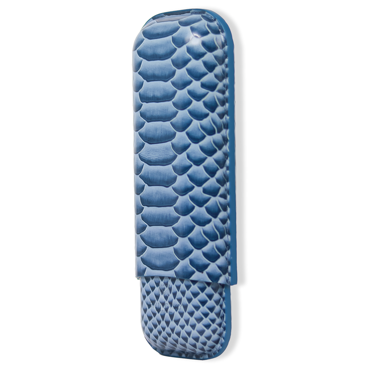 Snake Print Leather Cigar Case – Blue Edition